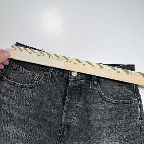 Levis 501 Distressed Denim Shorts Black Size 26 - Picture 7 of 9